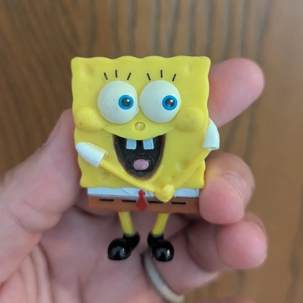 SpongeBob SquarePants Toy Lot -Figures Squidward Mr Krabs Book and Cards Bundle